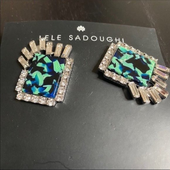 NWT Anthro Sadoughi Crystal Lily Earrings - Picture 2 of 5